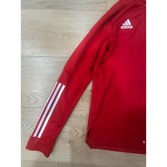 Adidas Red AEROREADY Mens Track Jacket S Size Full-Zip Lightweight Breathable De - Picture 3 of 8